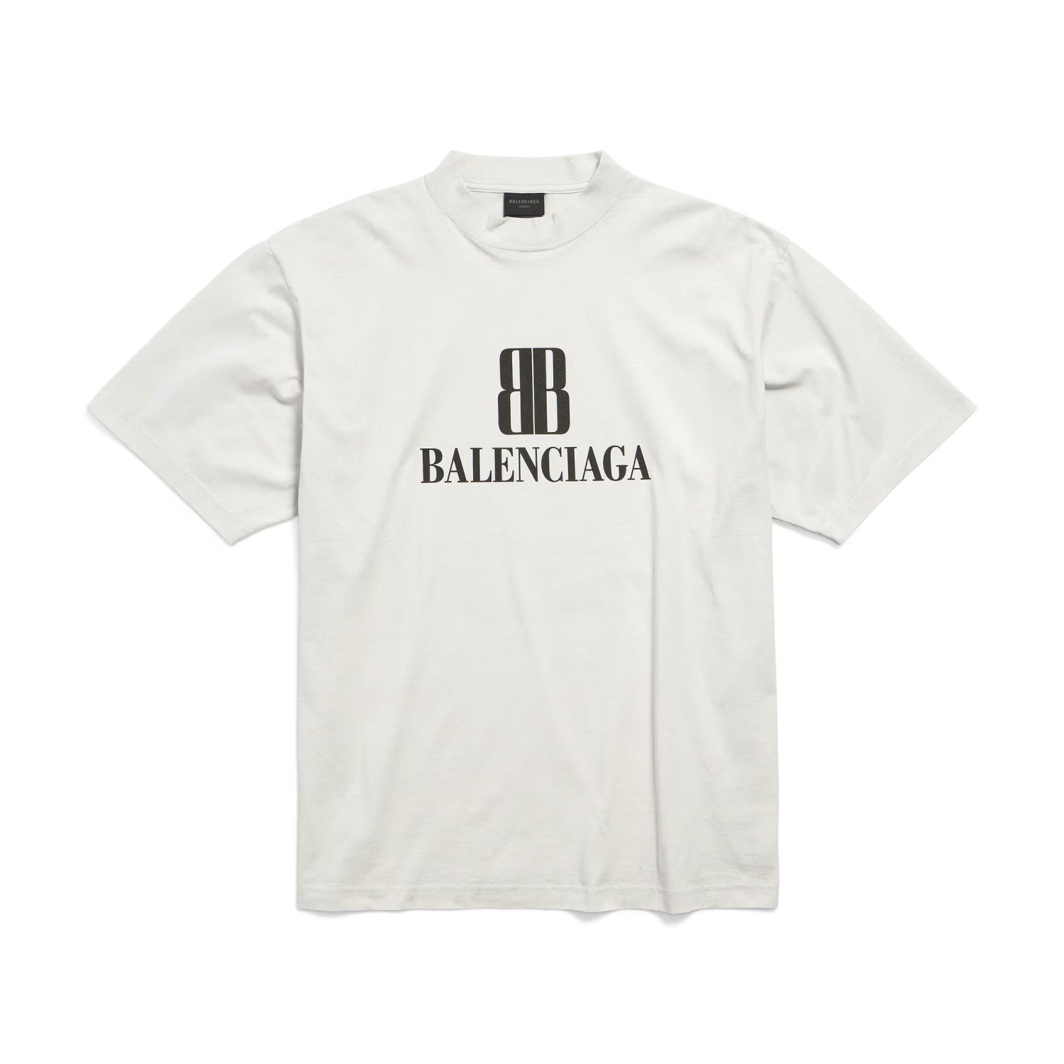 Balenciaga Men's Summer Solid Color Letter Print Round Neck Cotton Short Sleeve T-Shirt #77751