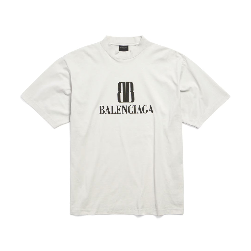Balenciaga Men's Summer Solid Color Letter Print Round Neck Cotton Short Sleeve T-Shirt #77751