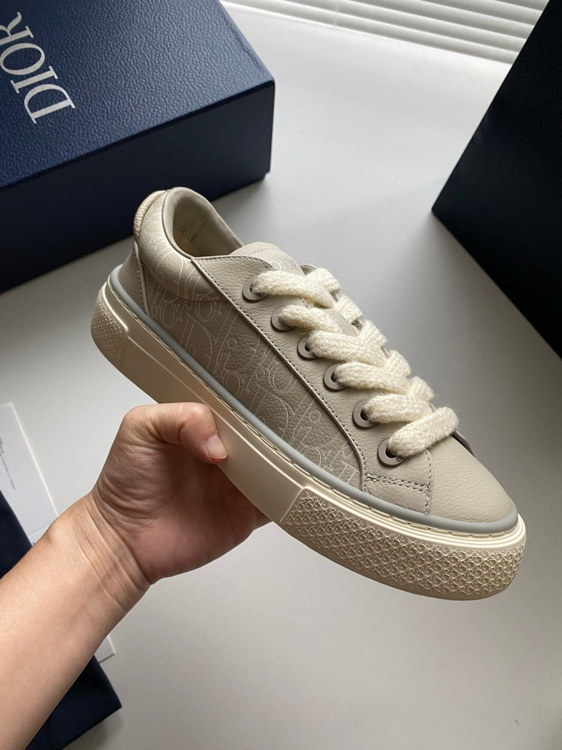 Dior B33 Spin Men's Low Top Lace Up Leather Casual Printed Thick Bottom Height Increasing Sneakers Shoes #77186