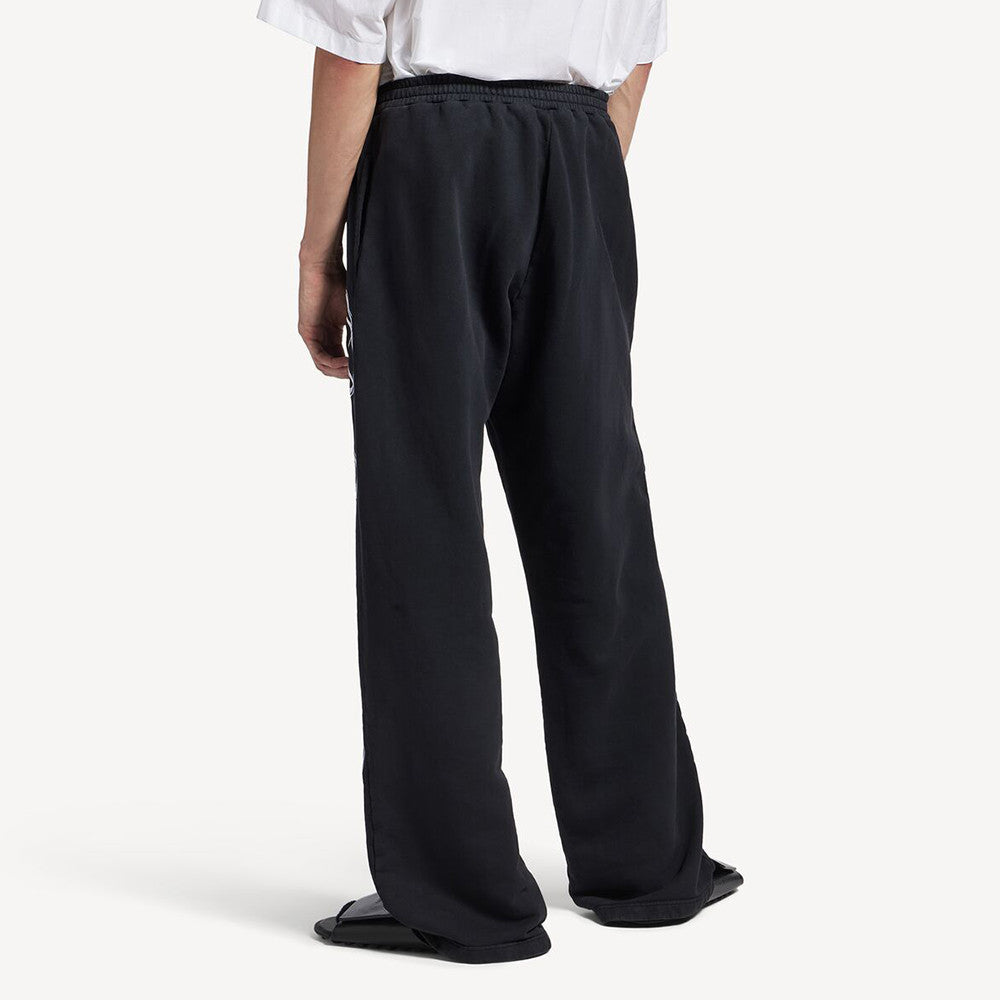 Balenciaga Men's Cursive Baggy Pants in Black white  #335553
