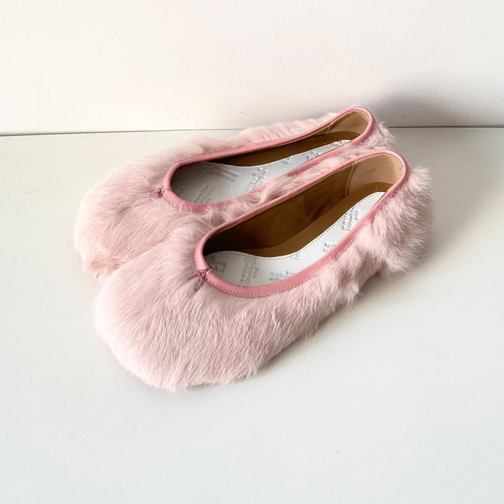 Maison Margiela Spring And Autumn Plush Split Toe Shoes Fashion Casual Comfortable Flat Shoes Solid Colour Temperament Women's Shoes #81148