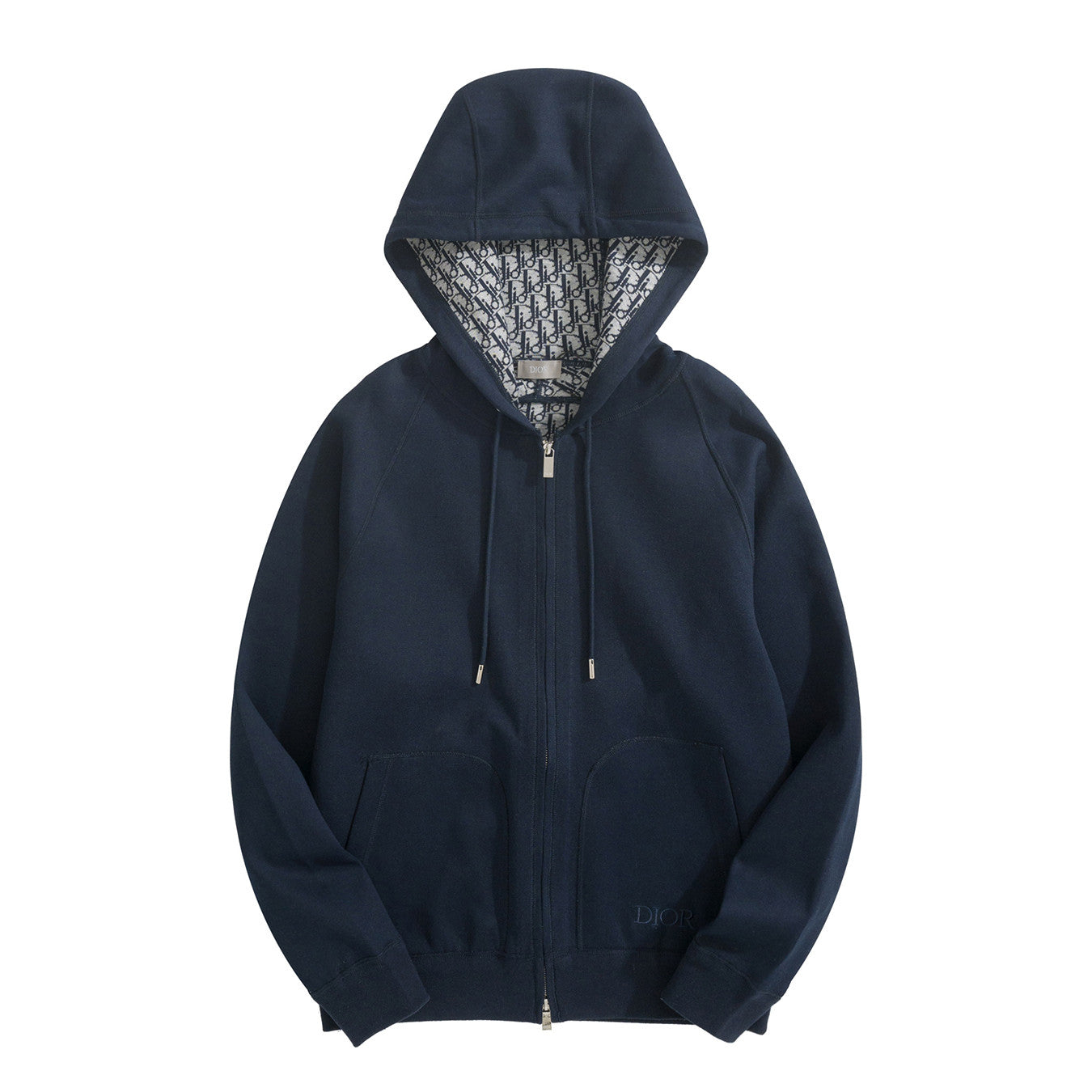 Dior Men's Spring and Autumn Solid Color Hooded Drawstring Cashmere Zipper Jacket Casual Trousers Pants Set Suit #72952