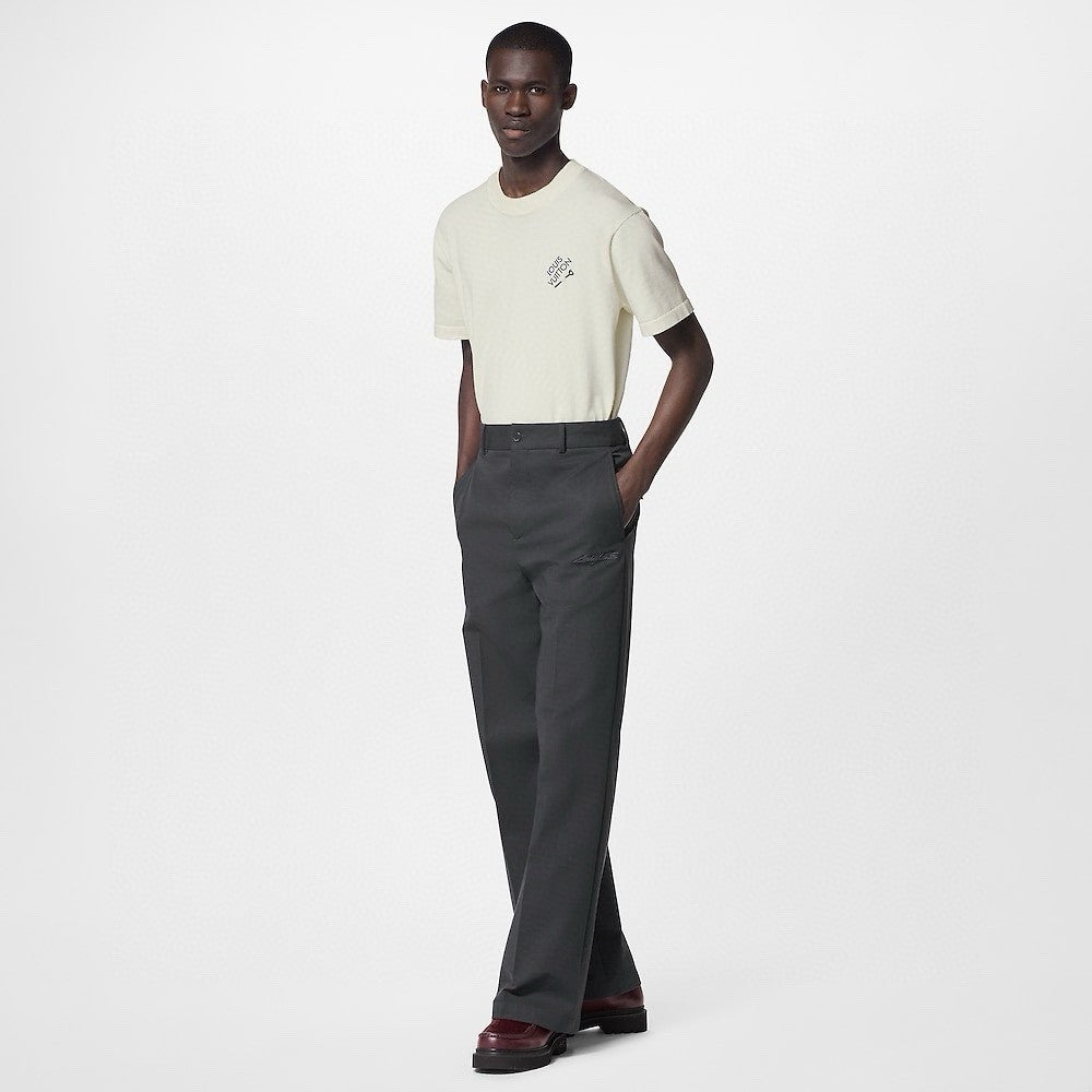 Louis Vuitton Men's Summer Embroidered Logo Round Neck Cotton Short Sleeve T-Shirt #73133