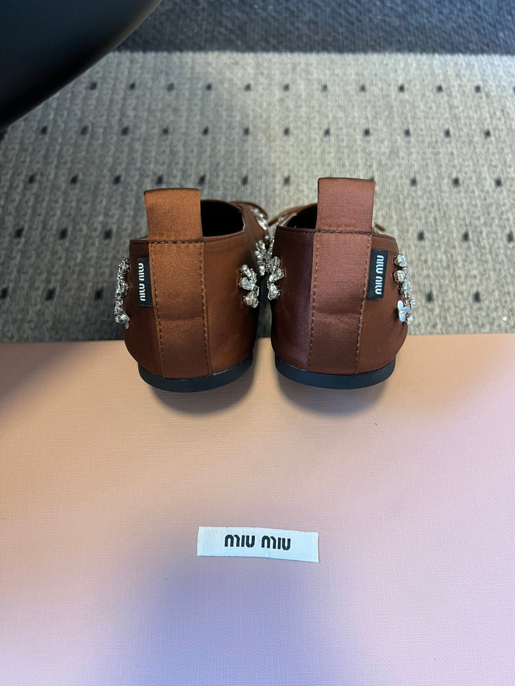 Miumiu Rhinestone Ballet Flats #336871