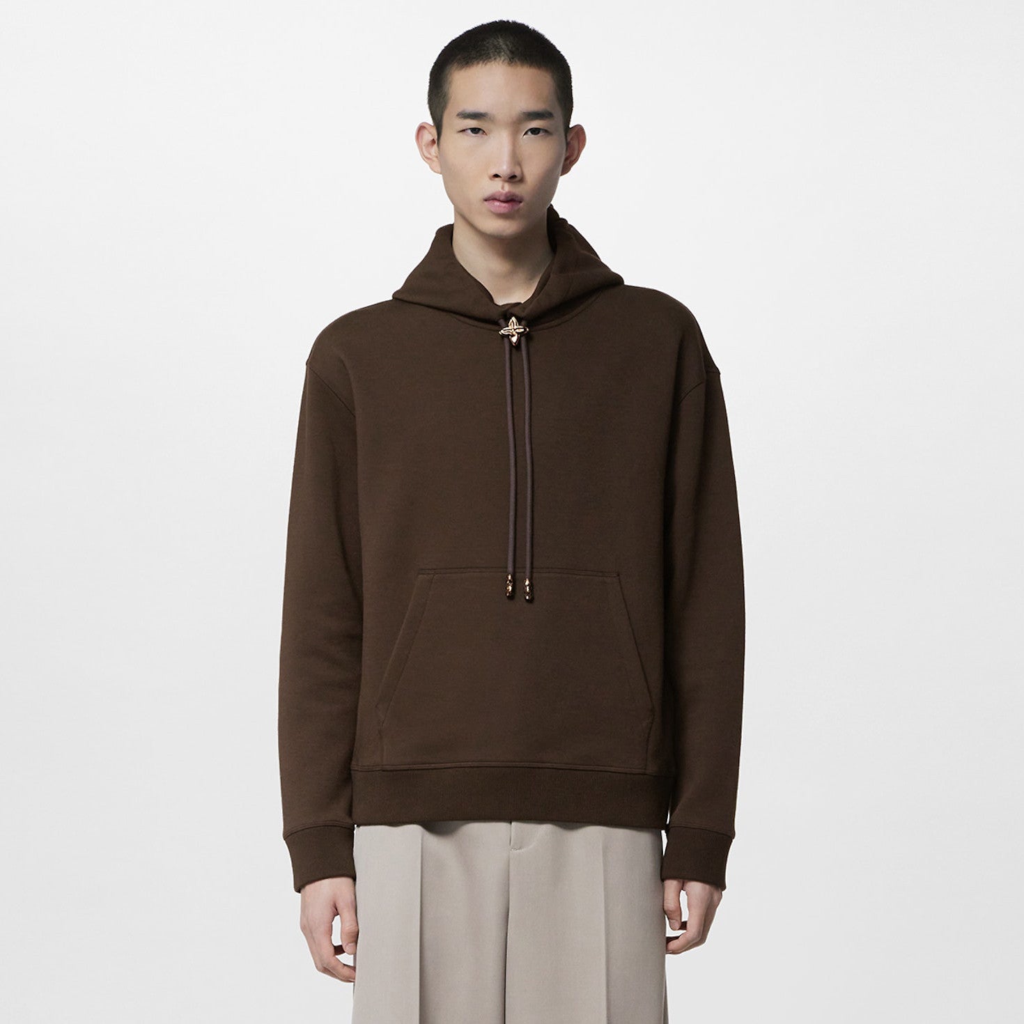 Louis Vuitton Monogram Flower Stopper Cotton Hoodie Drawstring Hooded Sweatshirt Pullover #96251
