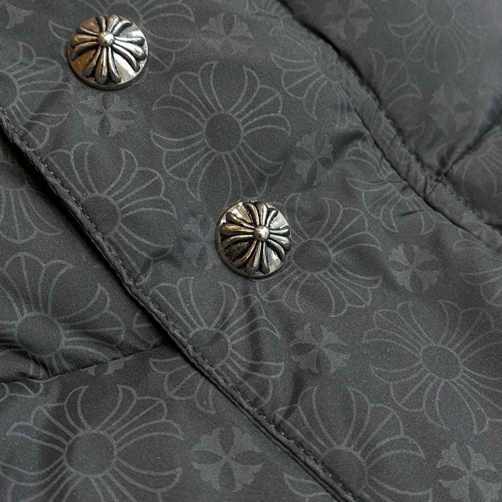 Chrome Hearts Men's Winter Black Dark Printed Waterproof Fabrics Puffer Down Jacket #73664