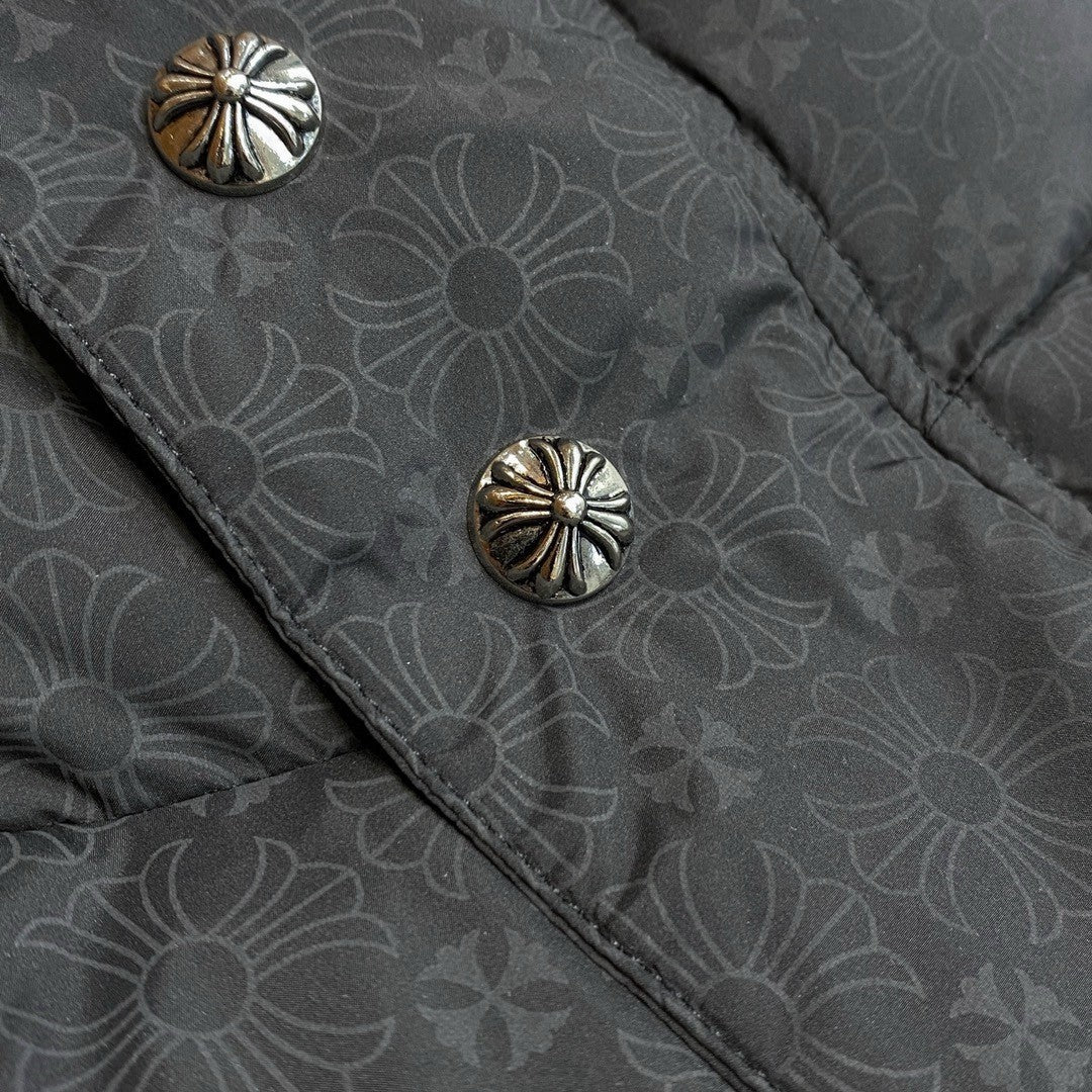 Chrome Hearts Men's Winter Black Dark Printed Waterproof Fabrics Puffer Down Jacket #73664