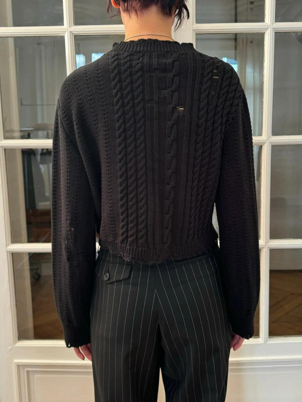 Enfants Riches Deprimes Men's Autumn/winter Black Jacquard Knit Cardigan High-street Fashion Casual Single-breasted Button-front Sweater Ngvp #2617