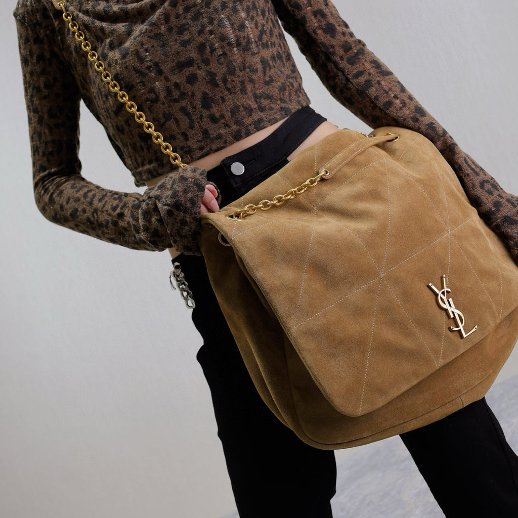 Saint Laurent Jamie 4.3 Women's Solid Color Logo Chain Suede Handbag Shoulder Bag Crossbody Bag Bags #78112