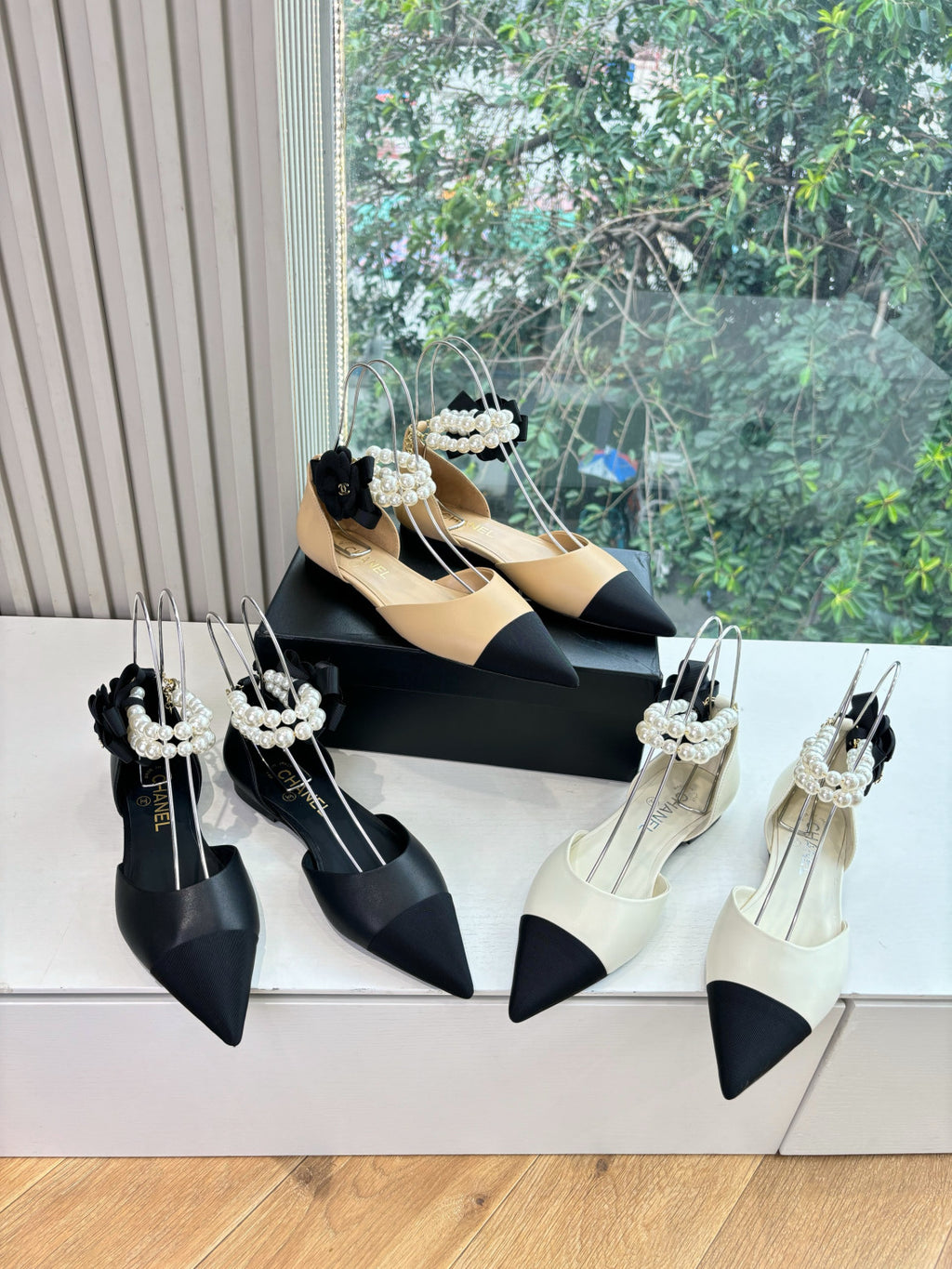 Chanel 25S Braided Mary Jane Toe Pearl Sandals #334482