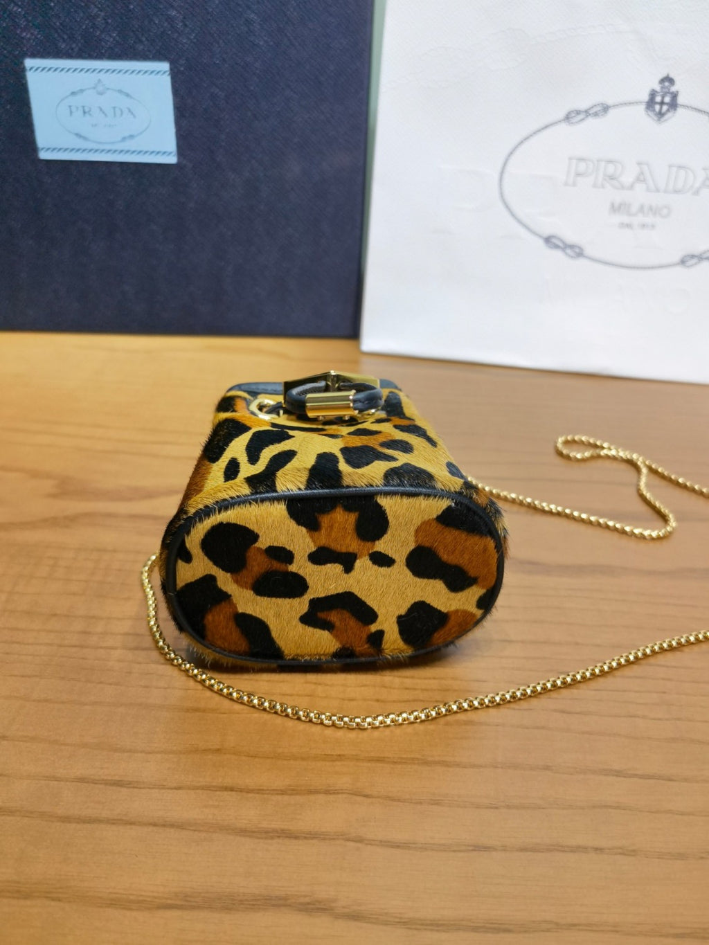 Prada Honey Printed Leather Mini Pouch #300243