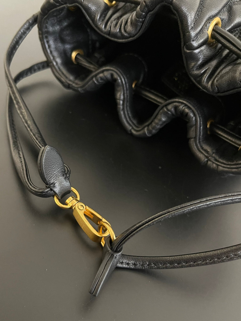 MiuMiu Black Matelassé Nappa Leather Pouch #334669