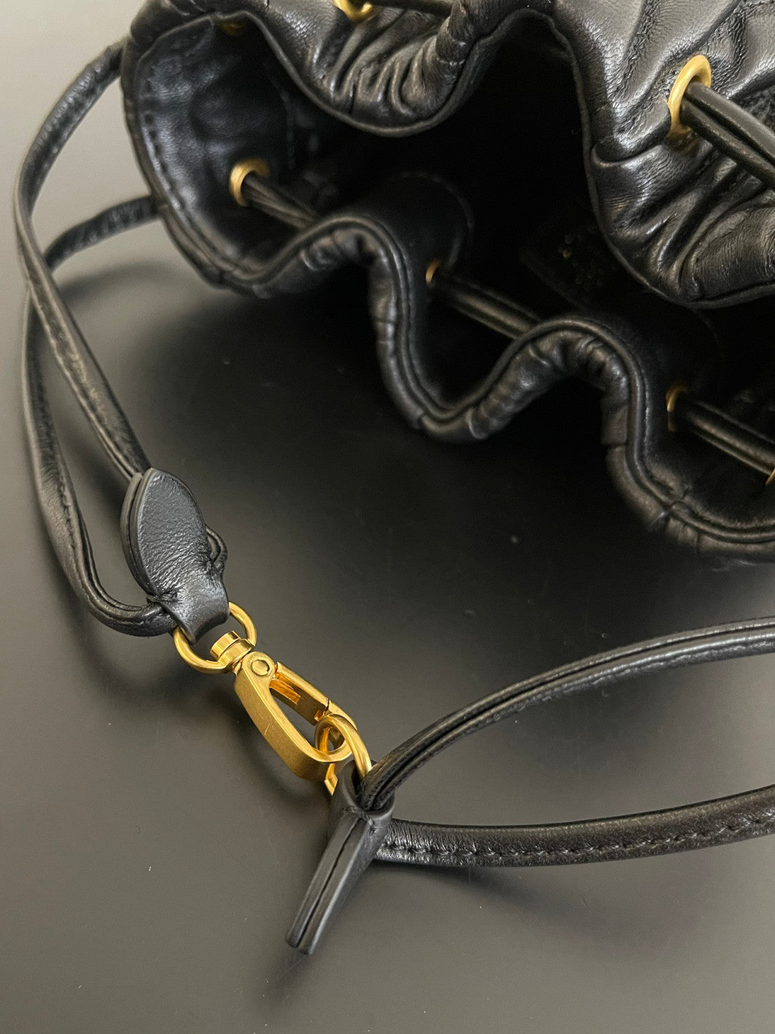 MiuMiu Black Matelassé Nappa Leather Pouch #334669