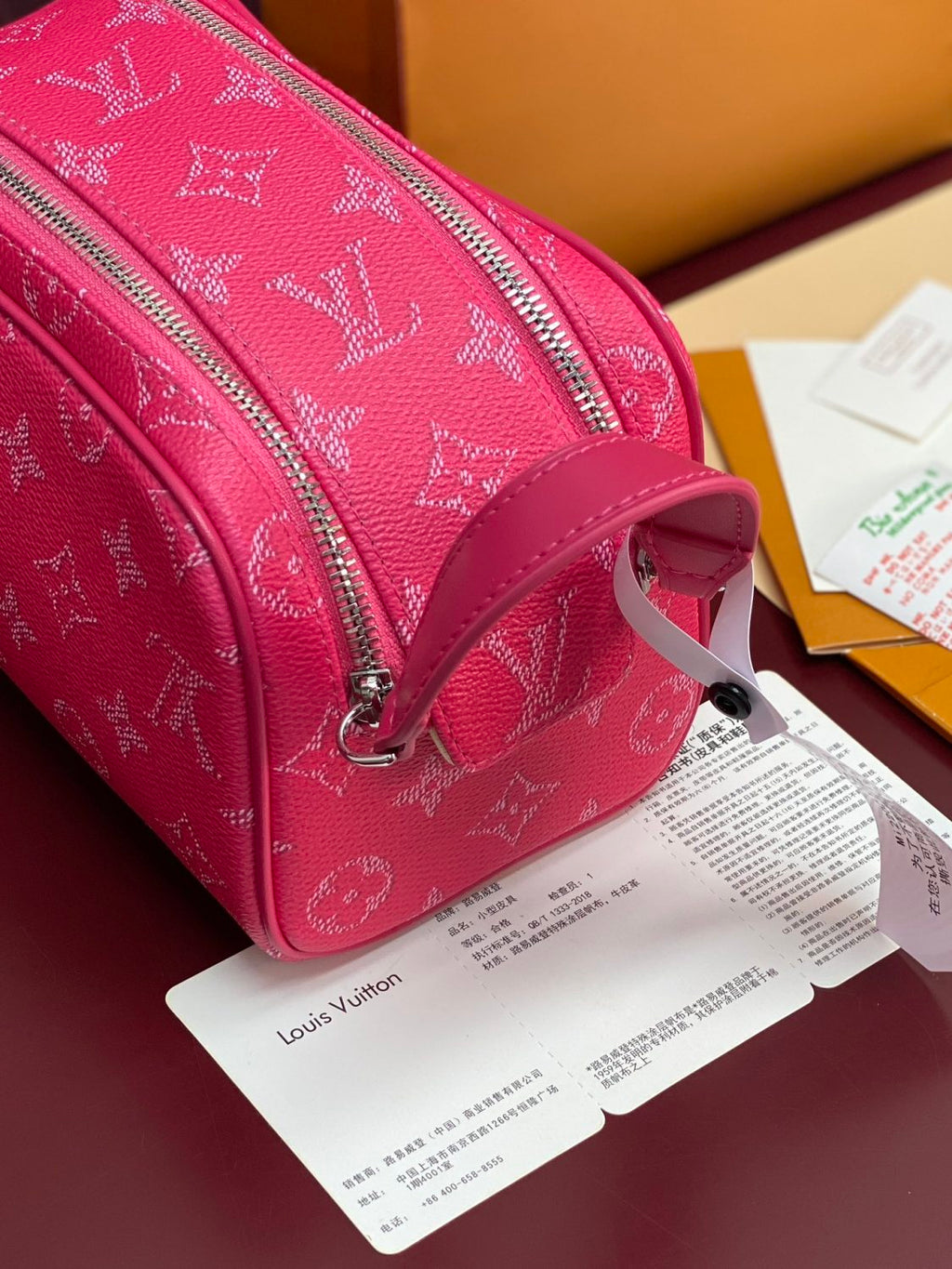 LOUIS VUITTON DOPP KIT Mini Toiletry Bag Monogram Heritage Canvas Zipper Mini Wallet Bag Bags  #82262A