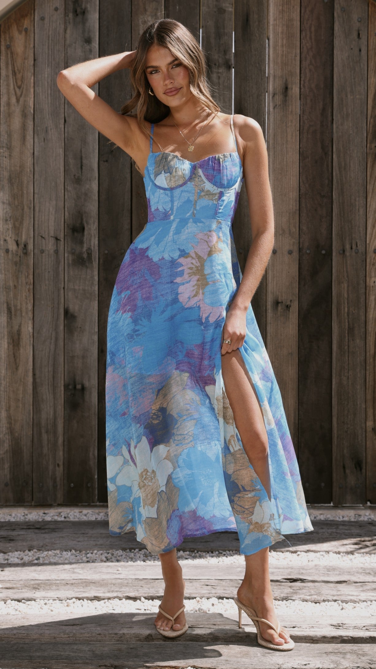 Rahima Maxi Dress - Blue Floral