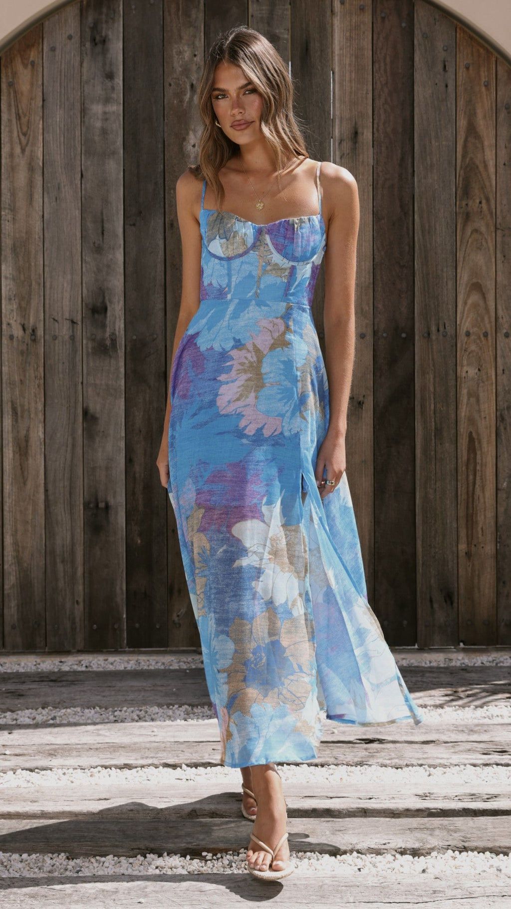 Rahima Maxi Dress - Blue Floral
