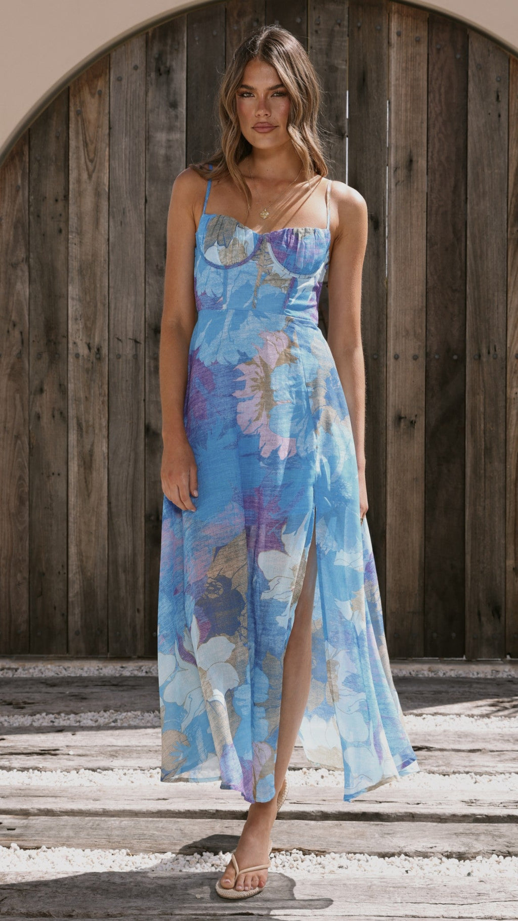 Rahima Maxi Dress - Blue Floral