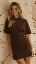 Talua Mini Dress - Chocolate