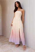 Ready For It Strapless Maxi Dress Yellow