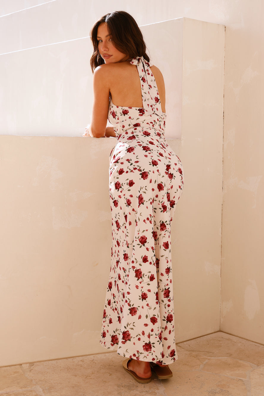 Romanticise Halter Maxi Dress Pink
