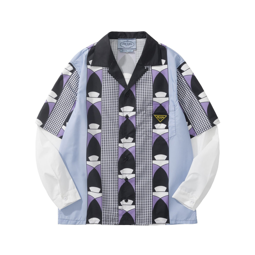 PRADA Black steel Timecapsule Printed Cotton Shirt #377112