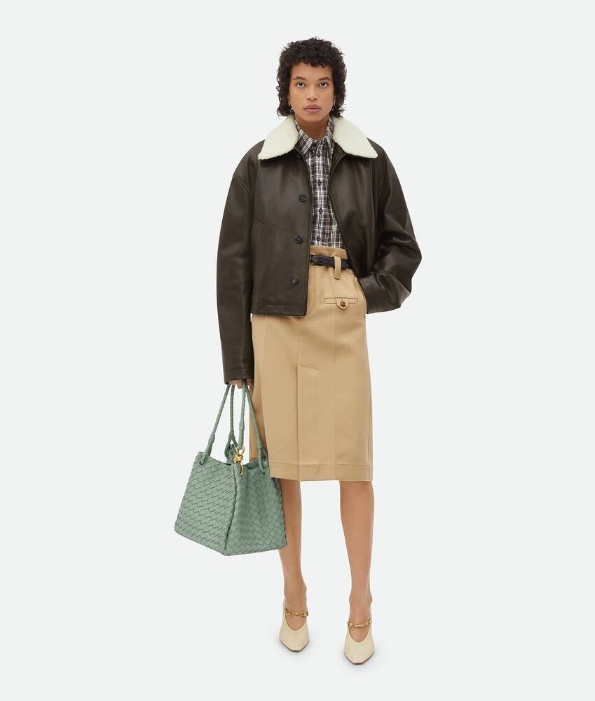 Bottega Veneta Large Parachute Women's Solid Color Lambskin Woven Tote Bag Bags #76484