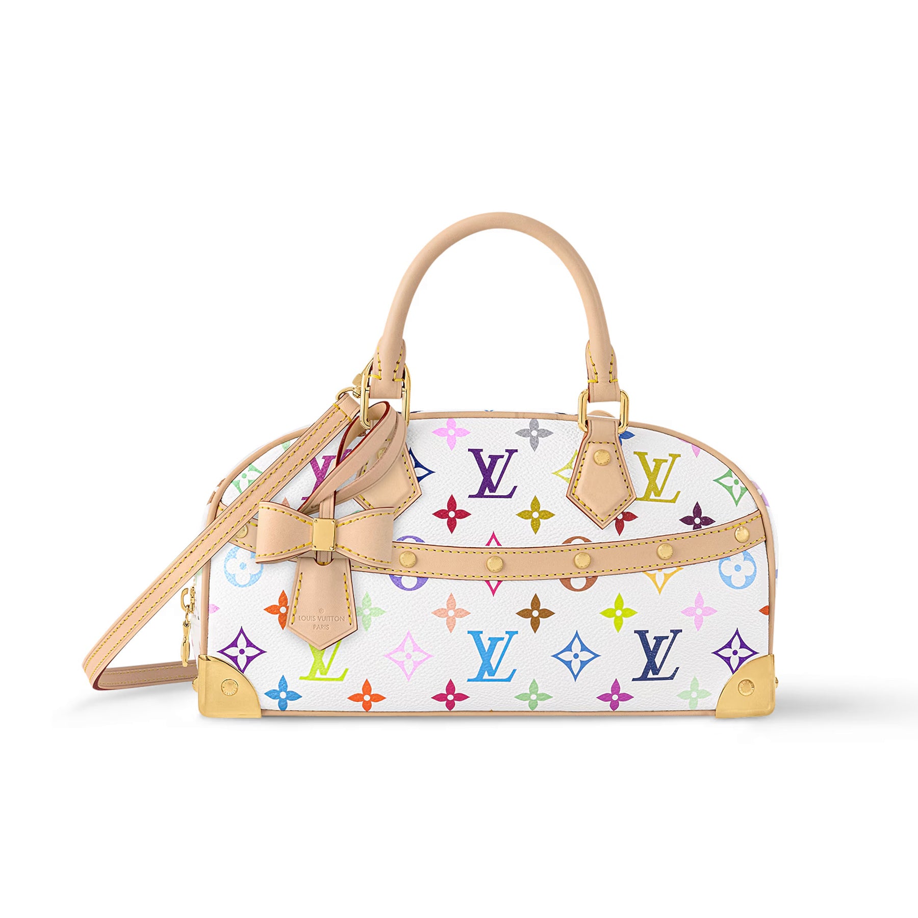 Louis Vuitton LV x TM Handbag East West Women's Removable Shoulder Strap Zipper Closure Colorful Monogram Printed Printed Coated Canvas Leather Trimmed Shoulder Crossbody Bag Bags #75437