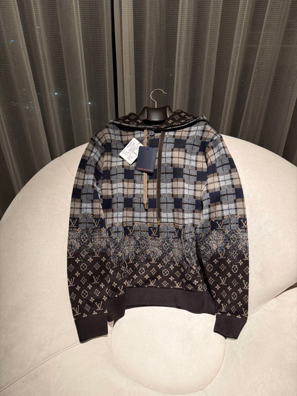 Louis Vuitton Monogram Faded Plaid Hoodie #337090