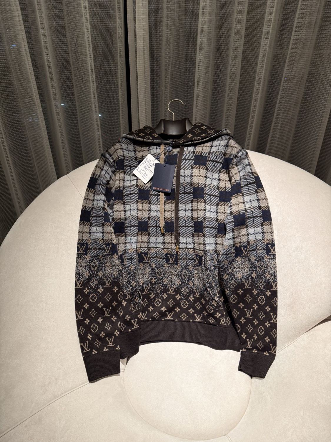Louis Vuitton Monogram Faded Plaid Hoodie #337090