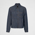 Prada Men's Spring Autumn Triangle Label Logo Solid Colour Single Breasted Long Sleeve Denim Jacket #76865