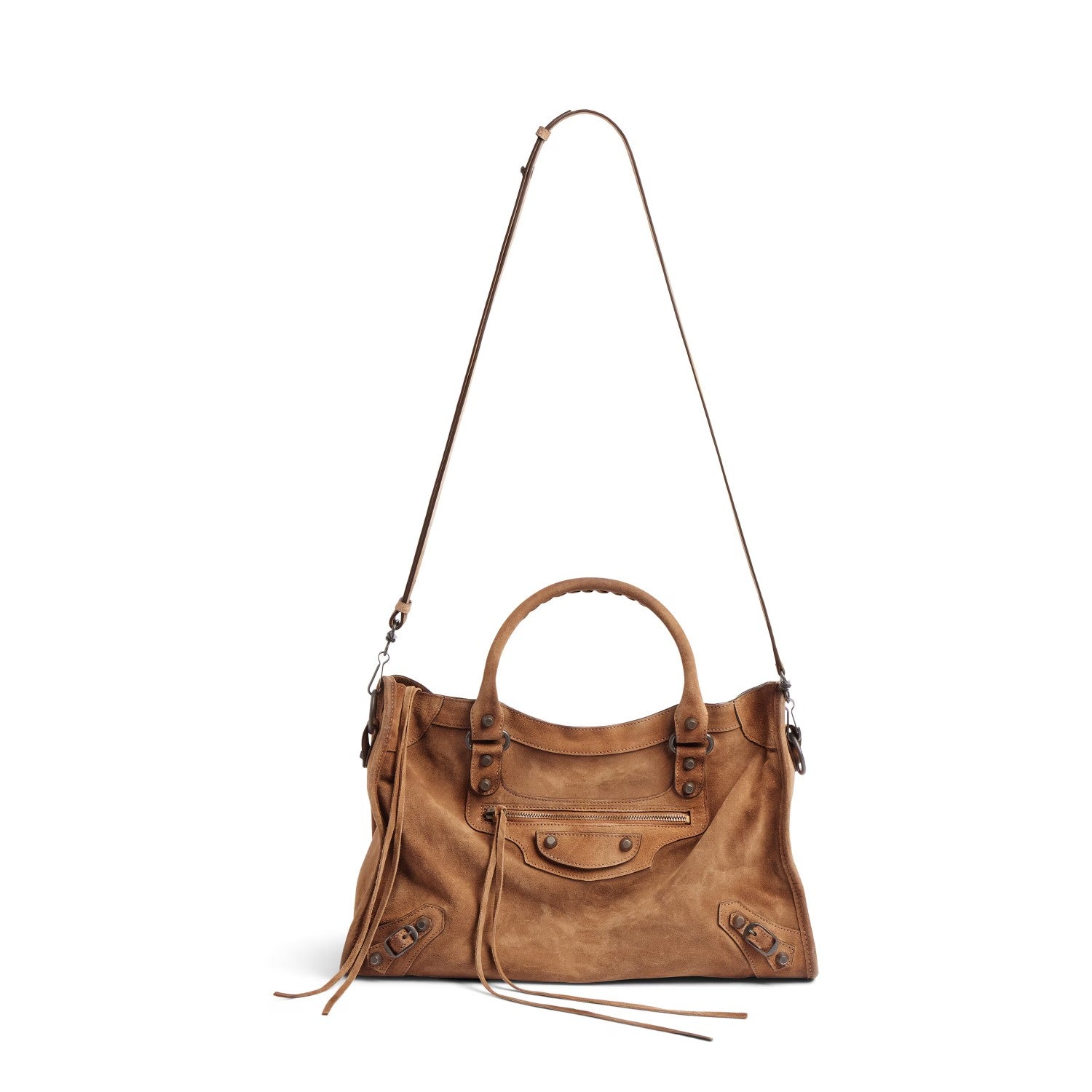 Balenciaga LE CITY Medium Handbag Women's Fashion Luxury Solid-Colour Suede Tote Bag Crossbody Bag Bags 8230582AB2A1143 Ngvp #2434