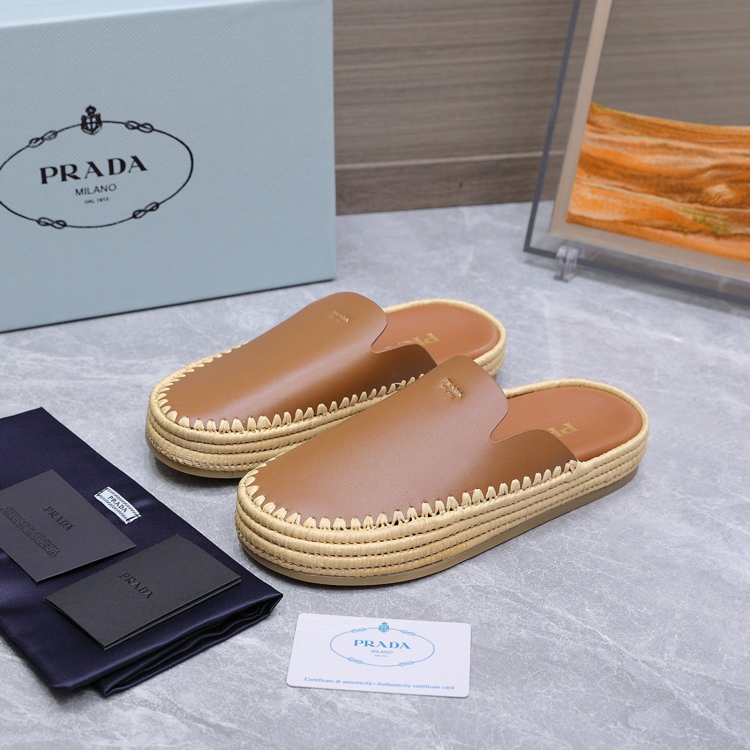 Prada Leather Mules #380309