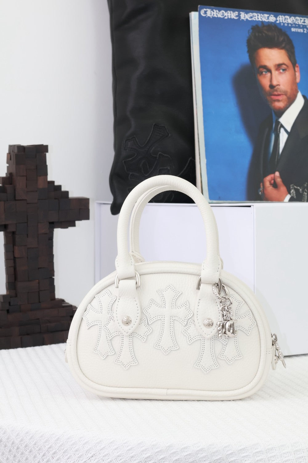 Chrome Hearts Cowhide Leather S925 sterling silver hardware accessories bag sword jacquard lining Bags #82507A
