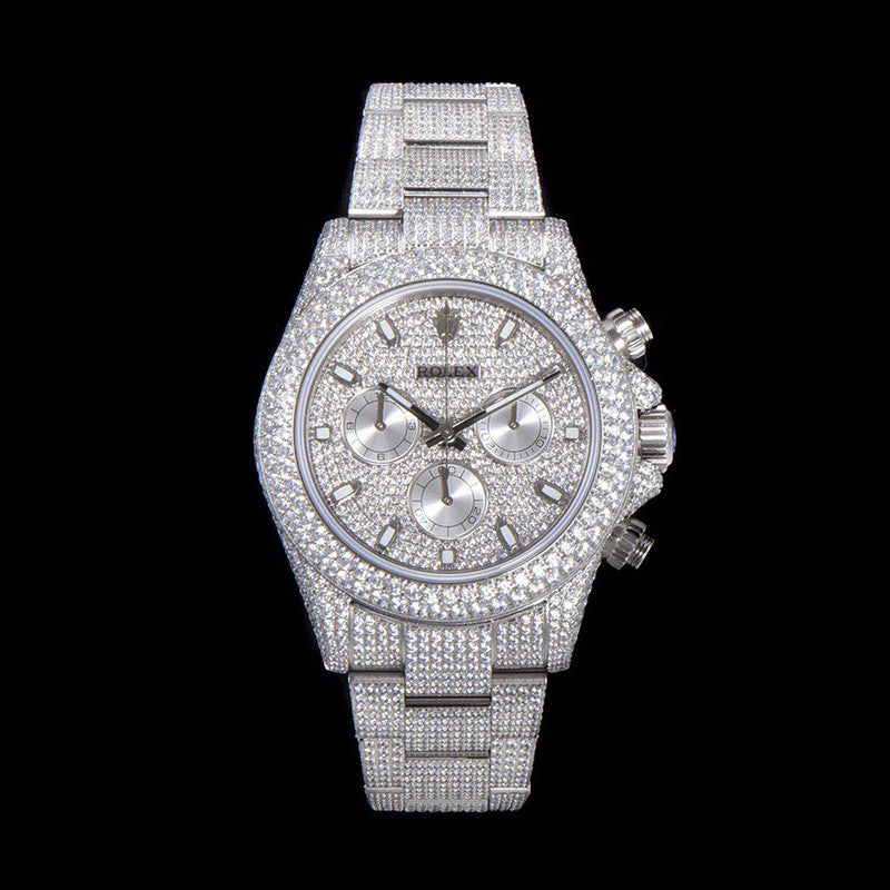 Rolex Men's 904 Steel Mechanical Watch with Stars and Diamonds #72568