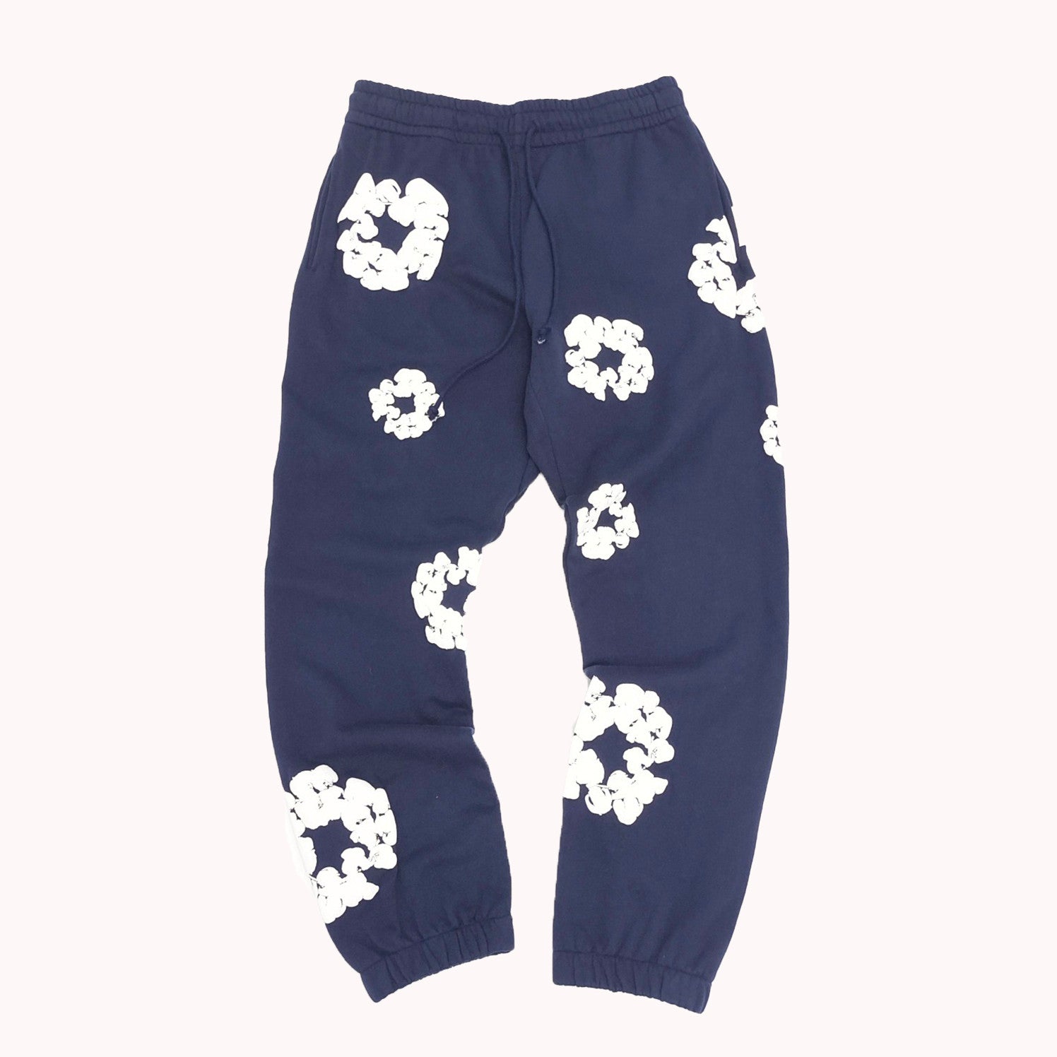 Denim Tears Men's And Women's Spring And Autumn Fashion Trends High Street Kapok Flower Casual Cotton Ribbed Loose Pants Ngvp #8877
