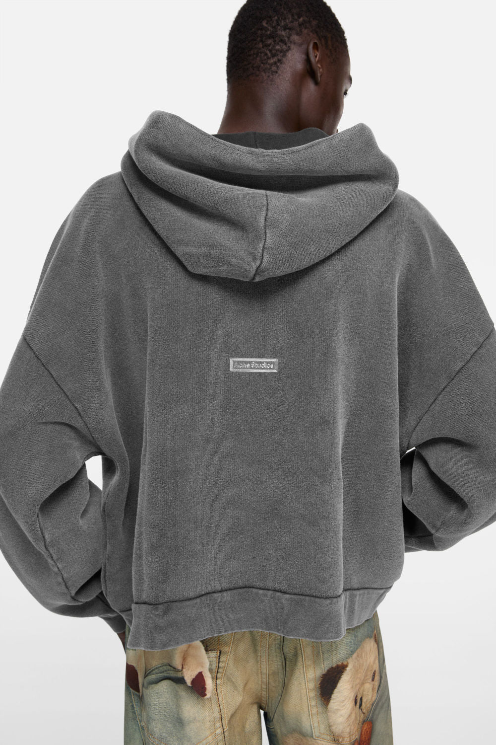Acne Studios Hooded Sweater logo patch Faded Black #336605
