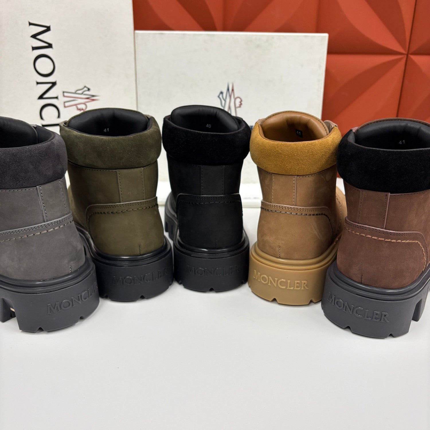 Moncler Black Peak City Nubuck Suede Lace-Up Boots #336113