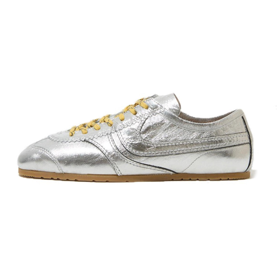 Dries Van Noten Women's Marathon Retro Training Shoes Four Seasons Solid Color Round Toe Lace-up Low-top Leather Casual Shoes #81462