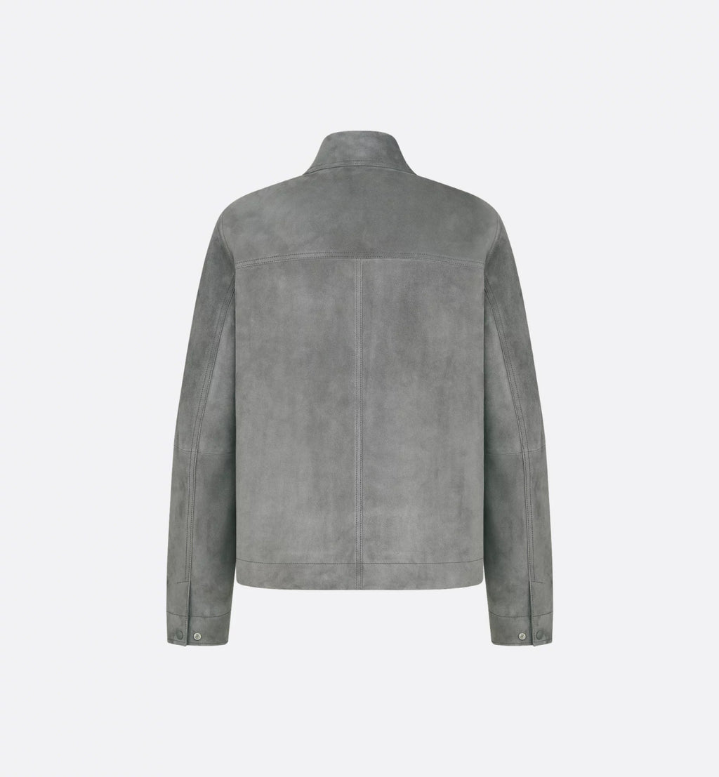 Dior Men's Embossed Logo Spring/Fall High-Street Collar Solid-Color Single-Breasted Leather Short Jacket Ngvp #2598