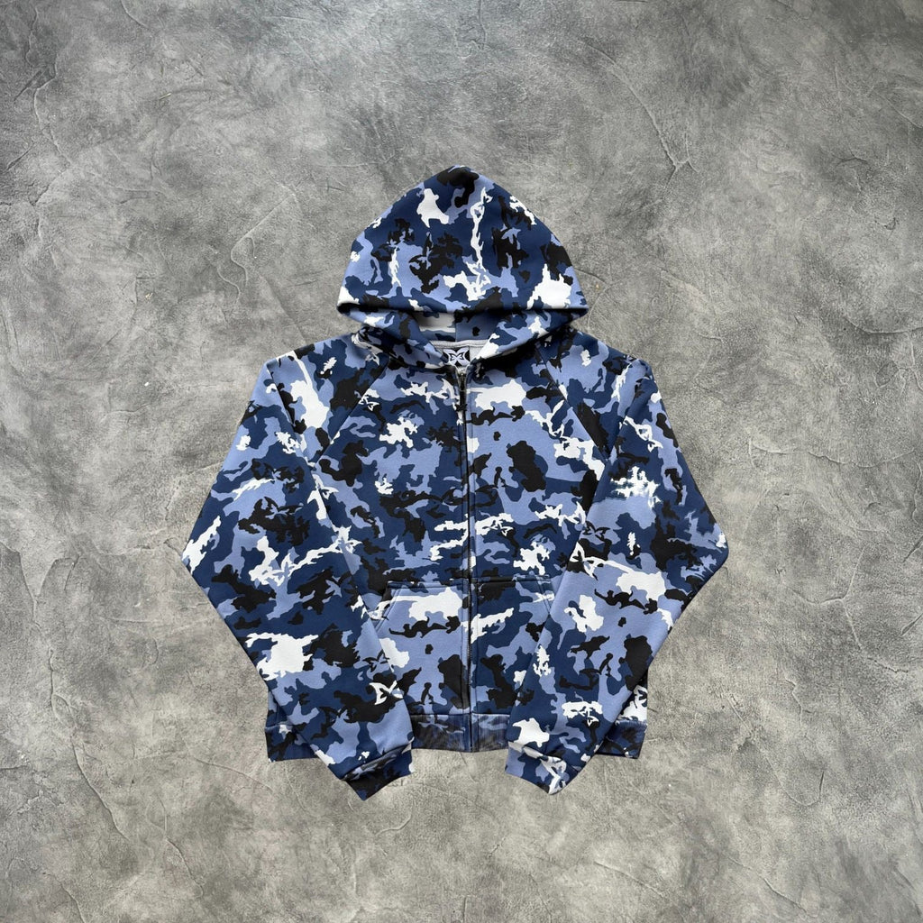 Mertra Zipper Jacket Blue Camouflage