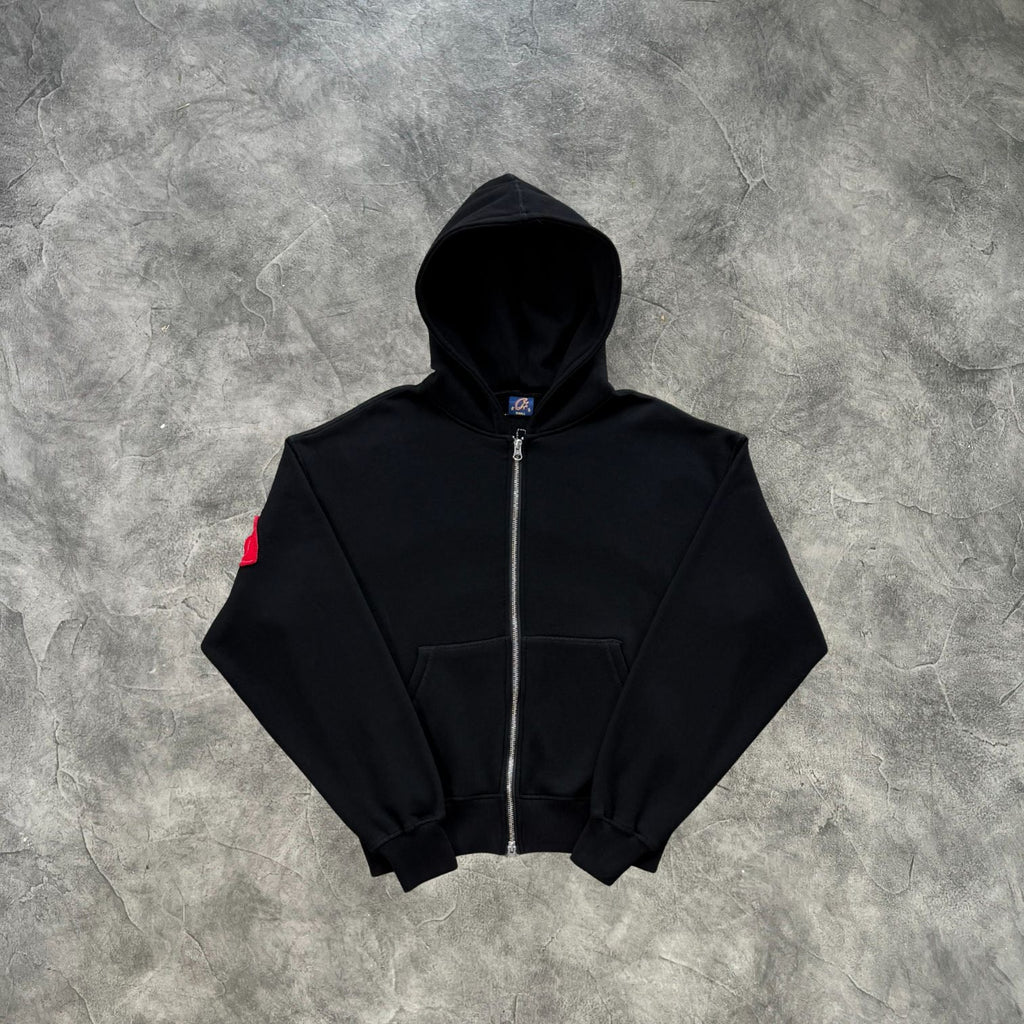 Corteiz Lundun Zip-Up Hoodie Black/Red