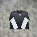 Mertra Fake Two Piece Long Sleeves T-Shirt Grey