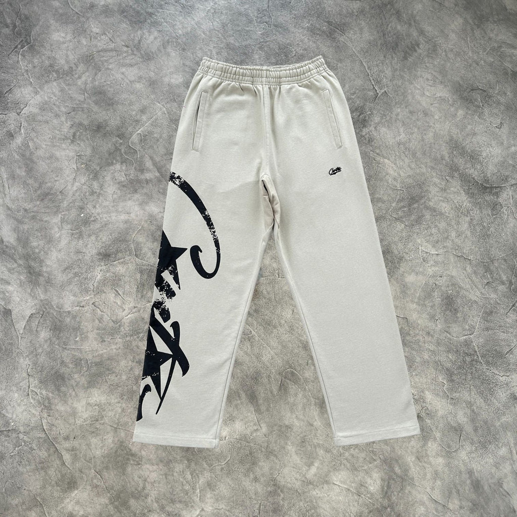 Corteiz Large Print CRTZ Zip-Up Tracksuit Beige