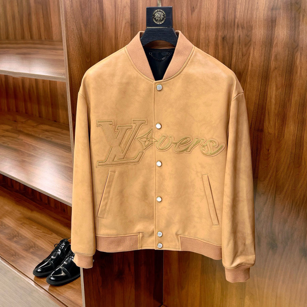 Louis Vuitton Men's Spring And Autumn Solid Color Logo Jacquard Single Breasted Casual Long Sleeved Jacket #73228