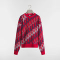 DIOR Dior Oblique Sweater Red Wool Jacquard #375646