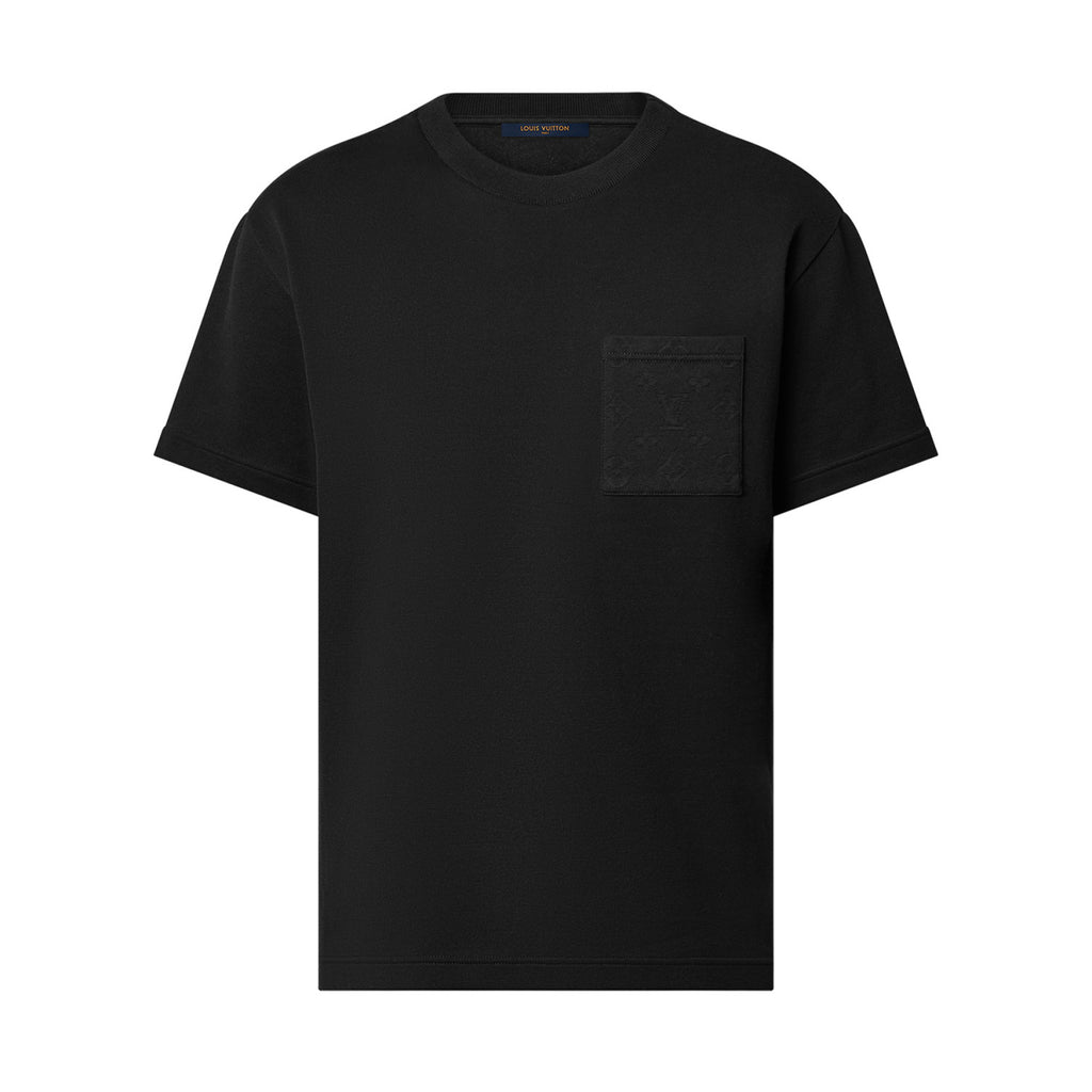 Louis Vuitton Men's Summer Solid Colour Pocket Round Neck Cotton Short Sleeve T-Shirt #74562