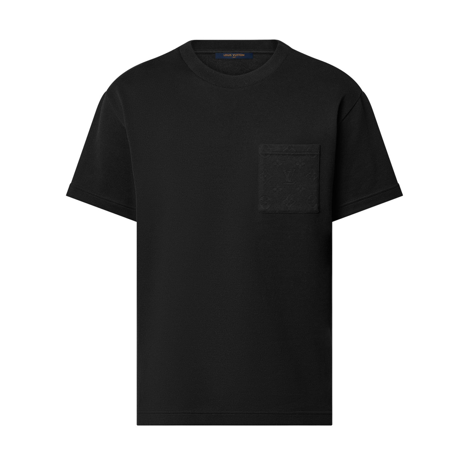 Louis Vuitton Men's Summer Solid Colour Pocket Round Neck Cotton Short Sleeve T-Shirt #74562