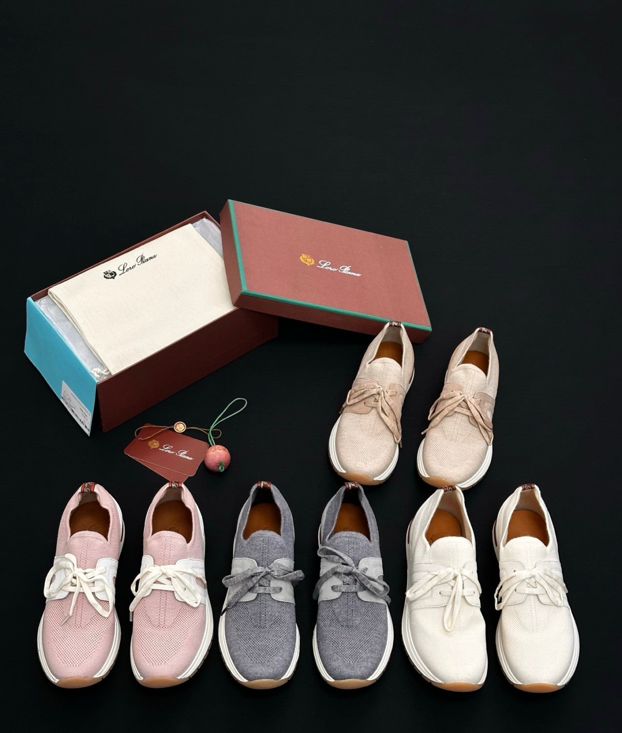 Loro Piana Lady Flexy Walk Sneaker Wish Wool Ancient Sandstone Low Top #383060