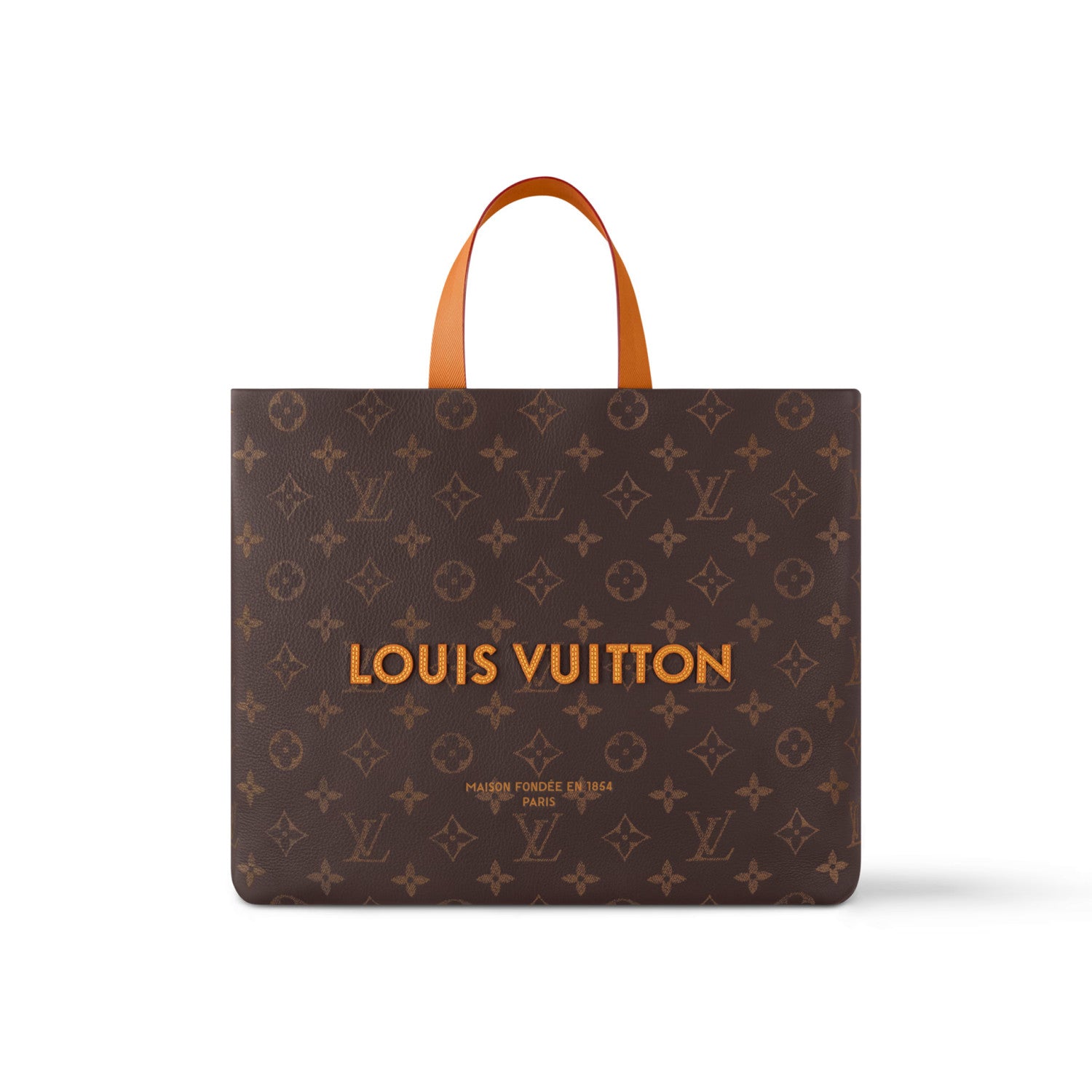Louis Vuitton Men's Brown Classic Vintage Adjustable Shoulder Strap Embroidered Letter Print Tote Bag - Premium Coated Canvas Leather Bag #75711