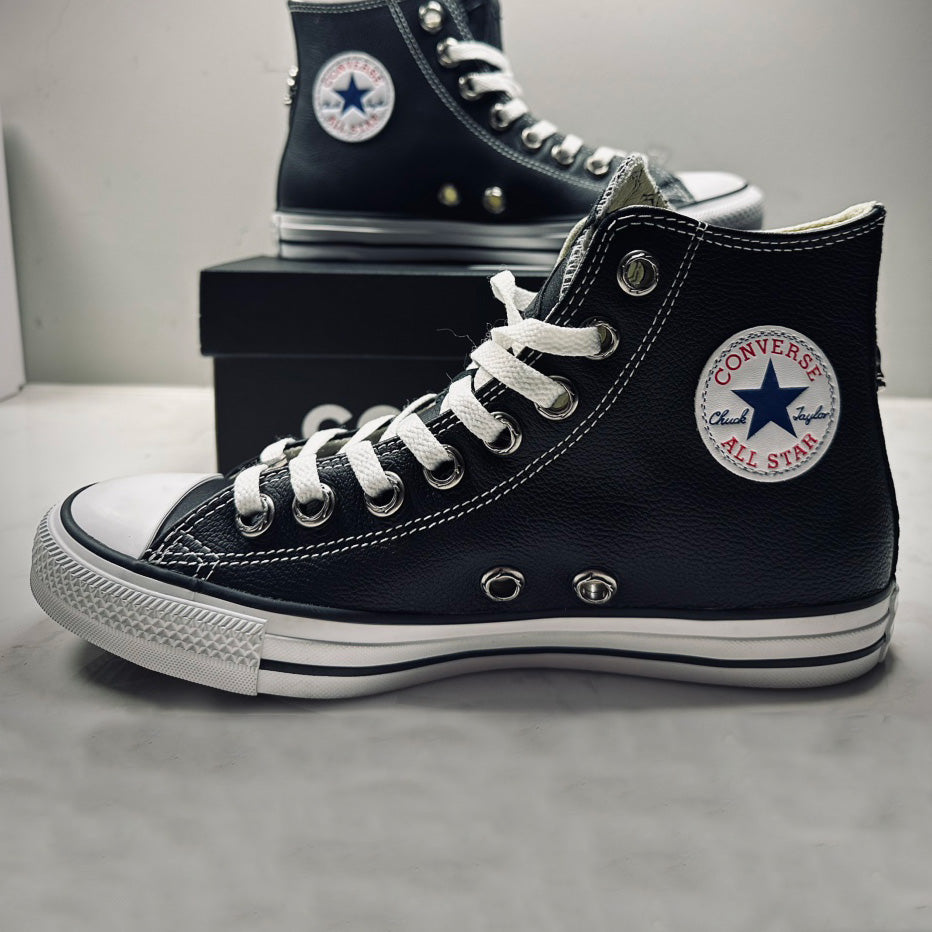 Chrome Hearts Men's And Women's Spring/Summer Fashion Casual Round Toe Lace Up High Top Leather Shoes #78265